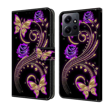 Crystal 3D Shockproof Protective Leather Phone Case, For Xiaomi Redmi Note 12 4G