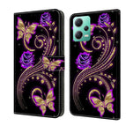 For Xiaomi Redmi Note 12 5G Global / Poco X5 / Purple Flower Butterfly