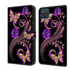 For Samsung Galaxy A12 4G / 5G / Purple Flower Butterfly