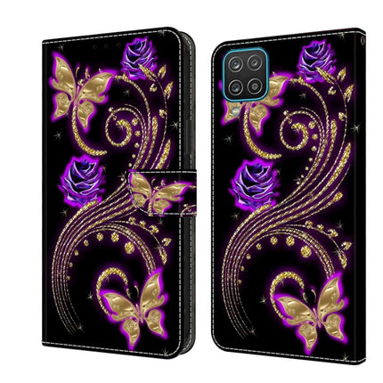 Crystal 3D Shockproof Protective Leather Phone Case, For Samsung Galaxy A12 4G / 5G