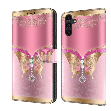 Crystal 3D Shockproof Protective Leather Phone Case, For Samsung Galaxy A14 4G / 5G