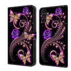 For Samsung Galaxy A14 4G / 5G / Purple Flower Butterfly
