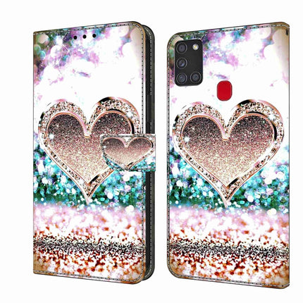 Crystal 3D Shockproof Protective Leather Phone Case, For Samsung Galaxy A21s