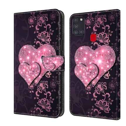 Crystal 3D Shockproof Protective Leather Phone Case, For Samsung Galaxy A21s