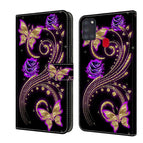 For Samsung Galaxy A21s / Purple Flower Butterfly