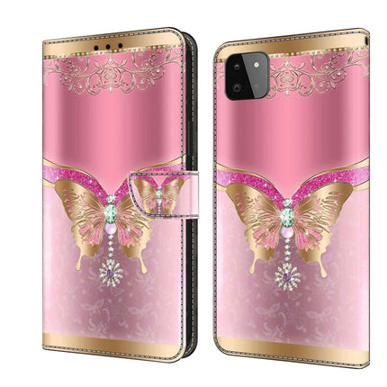 Crystal 3D Shockproof Protective Leather Phone Case, For Samsung Galaxy A22 5G