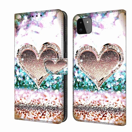 Crystal 3D Shockproof Protective Leather Phone Case, For Samsung Galaxy A22 5G