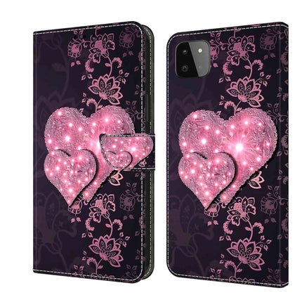 Crystal 3D Shockproof Protective Leather Phone Case, For Samsung Galaxy A22 5G