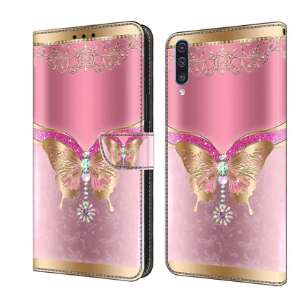 Crystal 3D Shockproof Protective Leather Phone Case, For Samsung Galaxy A50