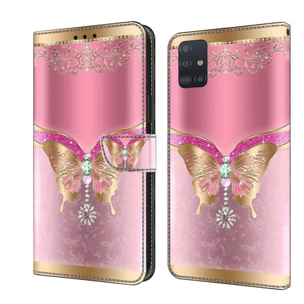Crystal 3D Shockproof Protective Leather Phone Case, For Samsung Galaxy A51 4G
