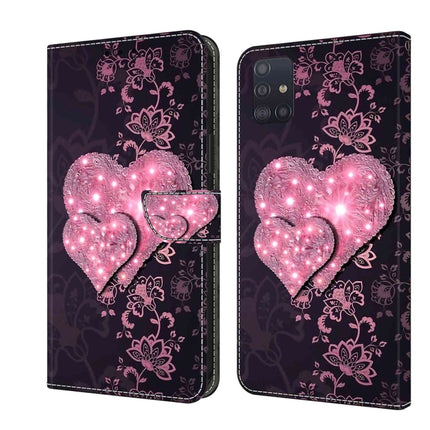 Crystal 3D Shockproof Protective Leather Phone Case, For Samsung Galaxy A51 4G