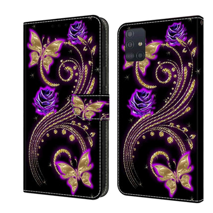 Crystal 3D Shockproof Protective Leather Phone Case, For Samsung Galaxy A51 4G