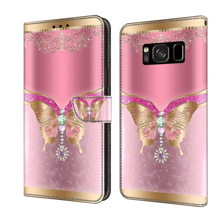 Crystal 3D Shockproof Protective Leather Phone Case, For Samsung Galaxy S8