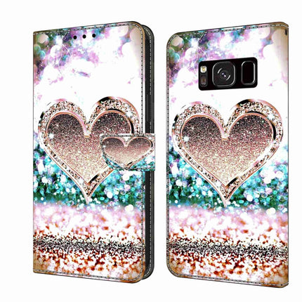 Crystal 3D Shockproof Protective Leather Phone Case, For Samsung Galaxy S8