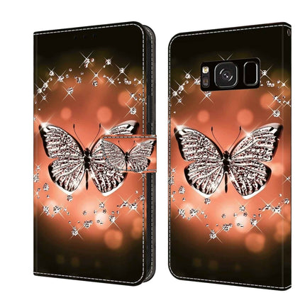 Crystal 3D Shockproof Protective Leather Phone Case, For Samsung Galaxy S8