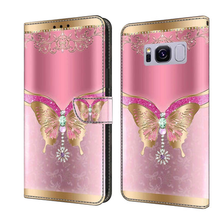 Crystal 3D Shockproof Protective Leather Phone Case, For Samsung Galaxy S8+