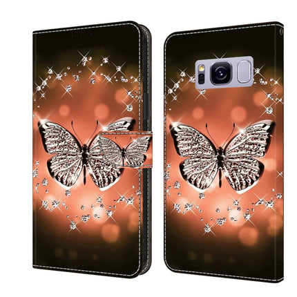 Crystal 3D Shockproof Protective Leather Phone Case, For Samsung Galaxy S8+
