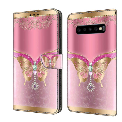Crystal 3D Shockproof Protective Leather Phone Case, For Samsung Galaxy S10