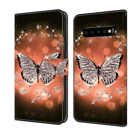 Crystal 3D Shockproof Protective Leather Phone Case, For Samsung Galaxy S10