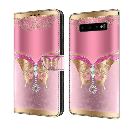 Crystal 3D Shockproof Protective Leather Phone Case, For Samsung Galaxy S10+
