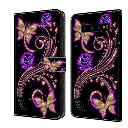 Crystal 3D Shockproof Protective Leather Phone Case, For Samsung Galaxy S10+