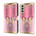 For Samsung Galaxy S21 FE 5G / Pink Bottom Butterfly