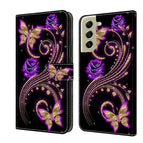 For Samsung Galaxy S21 FE 5G / Purple Flower Butterfly