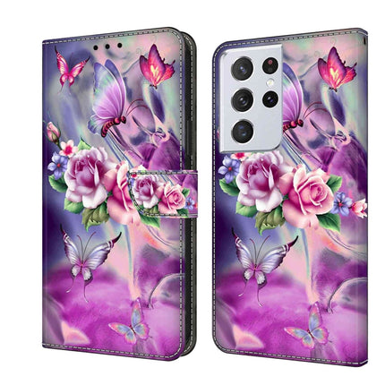 Crystal 3D Shockproof Protective Leather Phone Case, For Samsung Galaxy S21 Ultra