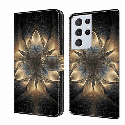 Crystal 3D Shockproof Protective Leather Phone Case, For Samsung Galaxy S21 Ultra