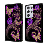 For Samsung Galaxy S21 Ultra / Purple Flower Butterfly