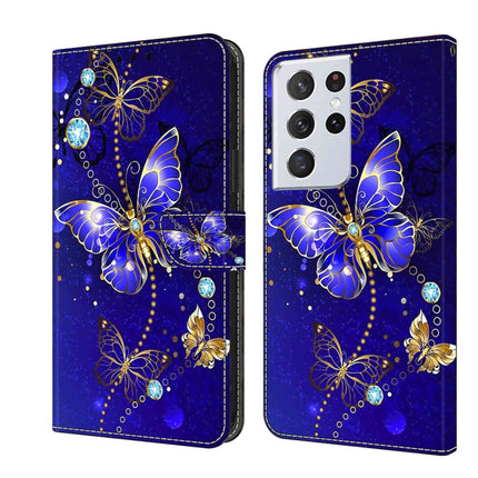 Crystal 3D Shockproof Protective Leather Phone Case, For Samsung Galaxy S21 Ultra