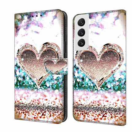 Crystal 3D Shockproof Protective Leather Phone Case, For Samsung Galaxy S22