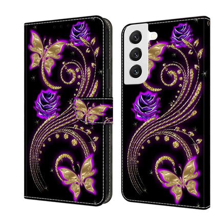 Crystal 3D Shockproof Protective Leather Phone Case, For Samsung Galaxy S22