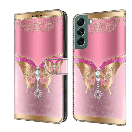 Crystal 3D Shockproof Protective Leather Phone Case, For Samsung Galaxy S22+