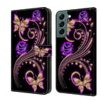 For Samsung Galaxy S22+ / Purple Flower Butterfly