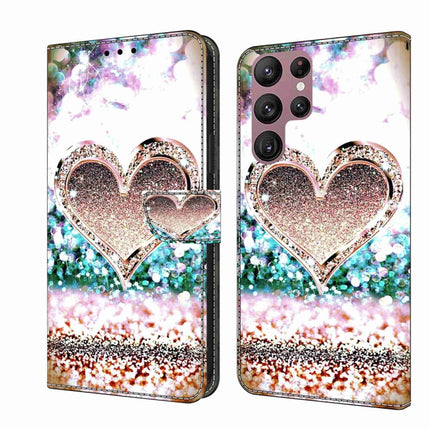 Crystal 3D Shockproof Protective Leather Phone Case, For Samsung Galaxy S22 Ultra