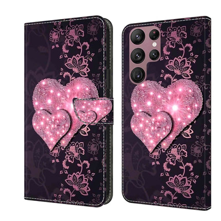 Crystal 3D Shockproof Protective Leather Phone Case, For Samsung Galaxy S22 Ultra