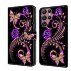 For Samsung Galaxy S22 Ultra / Purple Flower Butterfly