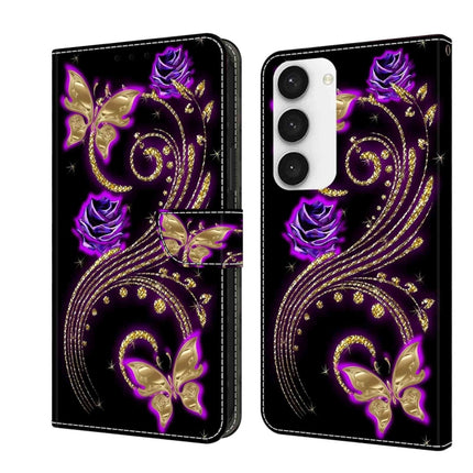 Crystal 3D Shockproof Protective Leather Phone Case, For Samsung Galaxy S23