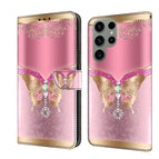 For Samsung Galaxy S23 Ultra / Pink Bottom Butterfly