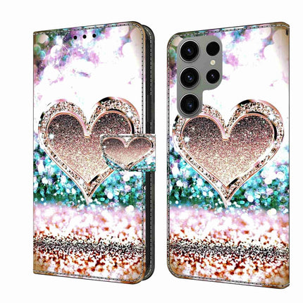 Crystal 3D Shockproof Protective Leather Phone Case, For Samsung Galaxy S23 Ultra