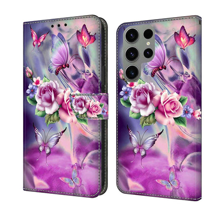 Crystal 3D Shockproof Protective Leather Phone Case, For Samsung Galaxy S23 Ultra