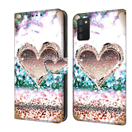Crystal 3D Shockproof Protective Leather Phone Case, For Samsung Galaxy A03s