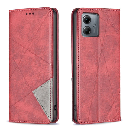 Rhombus Texture Magnetic Leather Phone Case, For Motorola Edge 40 Neo, For Motorola Moto G14 4G, For Motorola Edge 40