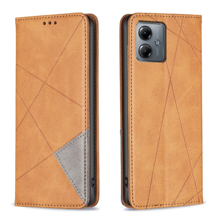 Rhombus Texture Magnetic Leather Phone Case, For Motorola Edge 40 Neo, For Motorola Moto G14 4G, For Motorola Edge 40