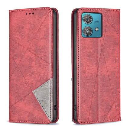 Rhombus Texture Magnetic Leather Phone Case, For Motorola Edge 40 Neo, For Motorola Moto G14 4G, For Motorola Edge 40