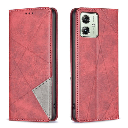 Rhombus Texture Magnetic Leather Phone Case, For Motorola Moto G24 / E14 / G04, For Motorola Moto G34 5G, For Motorola Moto G84 5G, For Motorola Moto G54 5G EU Edition