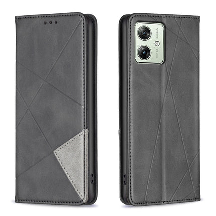 Rhombus Texture Magnetic Leather Phone Case, For Motorola Moto G24 / E14 / G04, For Motorola Moto G34 5G, For Motorola Moto G84 5G, For Motorola Moto G54 5G EU Edition