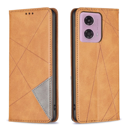 Rhombus Texture Magnetic Leather Phone Case, For Motorola Moto G24 / E14 / G04, For Motorola Moto G34 5G, For Motorola Moto G84 5G, For Motorola Moto G54 5G EU Edition