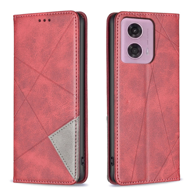 Rhombus Texture Magnetic Leather Phone Case, For Motorola Moto G24 / E14 / G04, For Motorola Moto G34 5G, For Motorola Moto G84 5G, For Motorola Moto G54 5G EU Edition